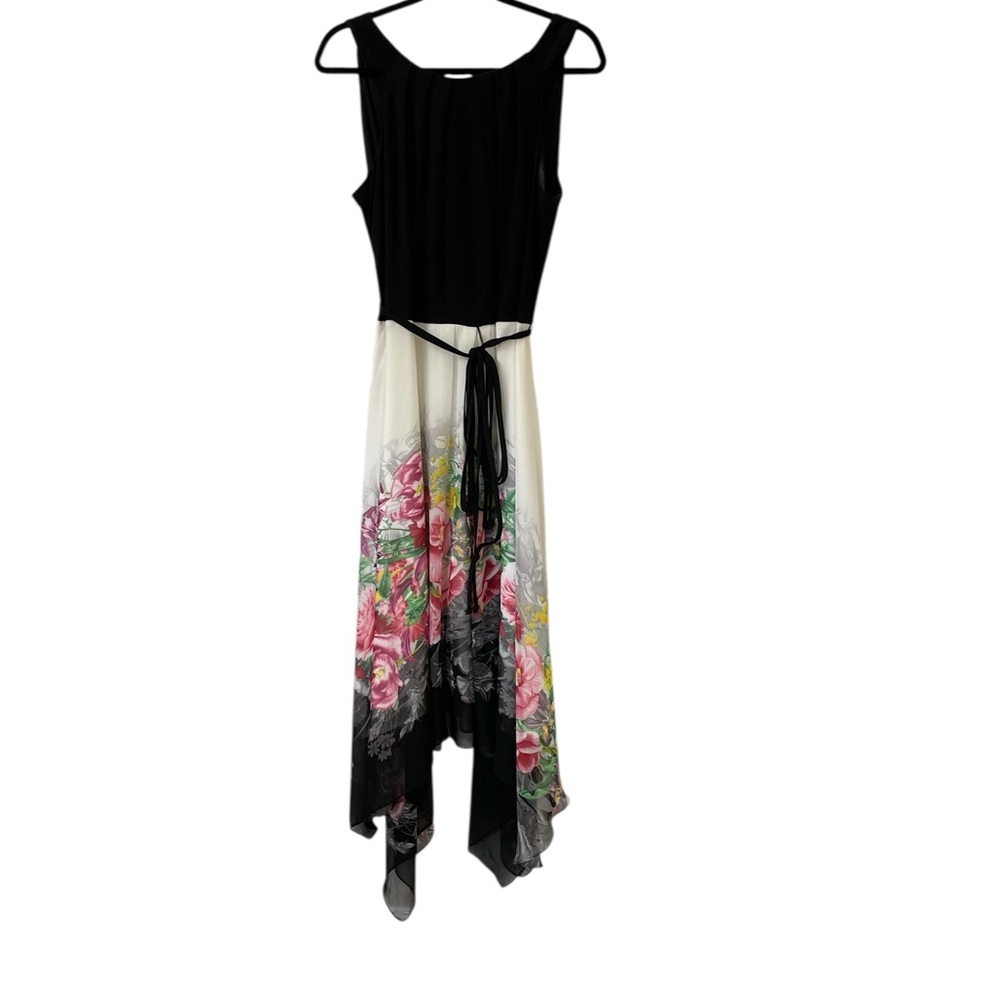 Black and White Asymmetrical High-Low Dress